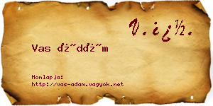 Vas Ádám névjegykártya