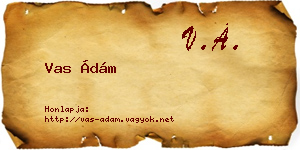 Vas Ádám névjegykártya